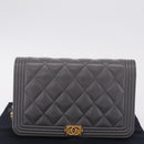 CHANEL Boy Chanel Matelasse Chain Shoulder Wallet Caviar Skin CC Auth ep16675SAM-30