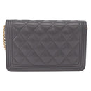 CHANEL Boy Chanel Matelasse Chain Shoulder Wallet Caviar Skin CC Auth ep16675SAM-3