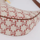 CELINE Triomphe Ava Shoulder Bag PVC Leather White Gold Tone Auth ep16681M-14