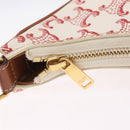 CELINE Triomphe Ava Shoulder Bag PVC Leather White Gold Tone Auth ep16681M-17