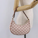 CELINE Triomphe Ava Shoulder Bag PVC Leather White Gold Tone Auth ep16681M-23