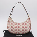 CELINE Triomphe Ava Shoulder Bag PVC Leather White Gold Tone Auth ep16681M-24