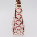 CELINE Triomphe Ava Shoulder Bag PVC Leather White Gold Tone Auth ep16681M-5