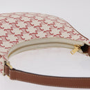 CELINE Triomphe Ava Shoulder Bag PVC Leather White Gold Tone Auth ep16681M-6