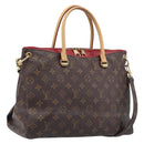 LOUIS VUITTON Monogram Pallas MM Hand Bag 2way Red M41175 LV Auth ep16688V-1