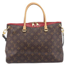 LOUIS VUITTON Monogram Pallas MM Hand Bag 2way Red M41175 LV Auth ep16688V-2