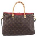 LOUIS VUITTON Monogram Pallas MM Hand Bag 2way Red M41175 LV Auth ep16688V-3