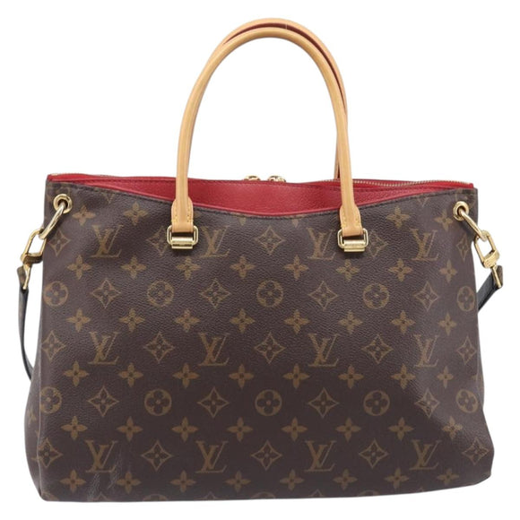 LOUIS VUITTON Monogram Pallas MM Hand Bag 2way Red M41175 LV Auth ep16688V