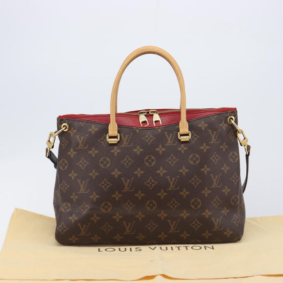 LOUIS VUITTON Monogram Pallas MM Hand Bag 2way Red M41175 LV Auth ep16688V