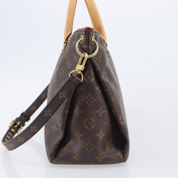 LOUIS VUITTON Monogram Pallas MM Hand Bag 2way Red M41175 LV Auth ep16688V