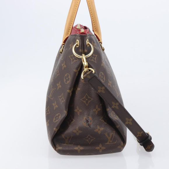 LOUIS VUITTON Monogram Pallas MM Hand Bag 2way Red M41175 LV Auth ep16688V