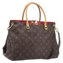 LOUIS VUITTON Monogram Pallas MM Hand Bag 2way Red M41175 LV Auth ep16689A-1