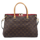 LOUIS VUITTON Monogram Pallas MM Hand Bag 2way Red M41175 LV Auth ep16689A-2