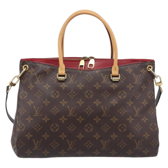 LOUIS VUITTON Monogram Pallas MM Hand Bag 2way Red M41175 LV Auth ep16689A