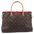 LOUIS VUITTON Monogram Pallas MM Hand Bag 2way Red M41175 LV Auth ep16689A-3