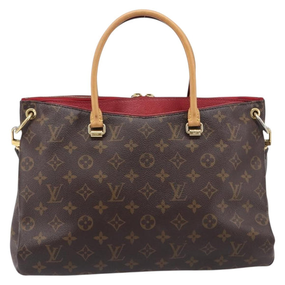 LOUIS VUITTON Monogram Pallas MM Hand Bag 2way Red M41175 LV Auth ep16689A