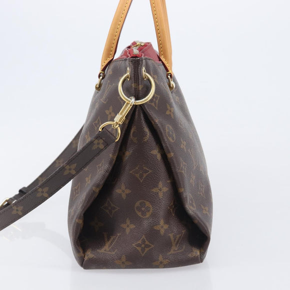 LOUIS VUITTON Monogram Pallas MM Hand Bag 2way Red M41175 LV Auth ep16689A
