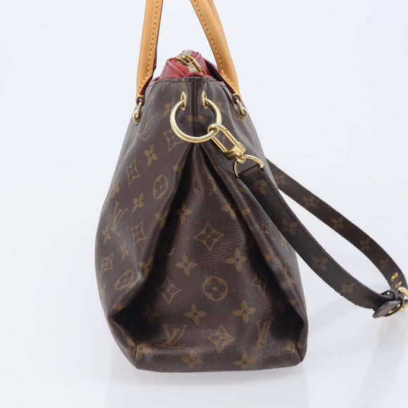 LOUIS VUITTON Monogram Pallas MM Hand Bag 2way Red M41175 LV Auth ep16689A