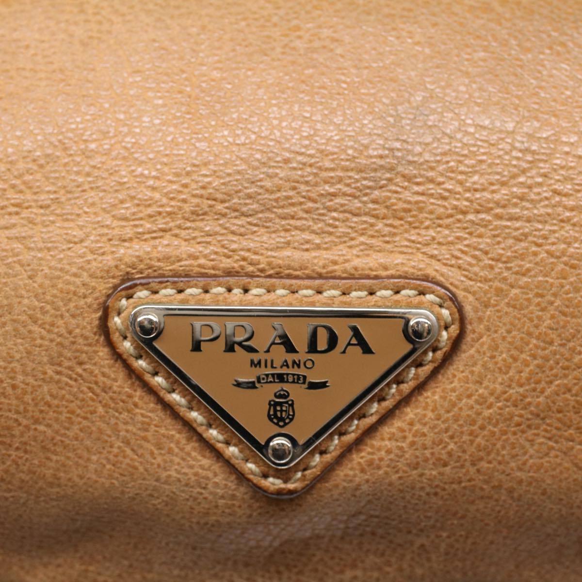 PRADA Shoulder Bag Leather Brown Auth ep1669