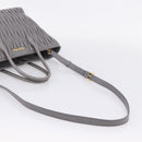 Miu Miu Matelasse Hand Bag Leather 2way Gray Gold Tone Auth ep16690V-9