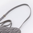 Miu Miu Matelasse Hand Bag Leather 2way Gray Gold Tone Auth ep16690V-15
