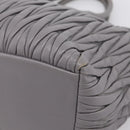 Miu Miu Matelasse Hand Bag Leather 2way Gray Gold Tone Auth ep16690V-16