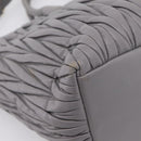 Miu Miu Matelasse Hand Bag Leather 2way Gray Gold Tone Auth ep16690V-17