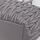 Miu Miu Matelasse Hand Bag Leather 2way Gray Gold Tone Auth ep16690V-18