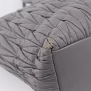 Miu Miu Matelasse Hand Bag Leather 2way Gray Gold Tone Auth ep16690V-19
