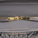 Miu Miu Matelasse Hand Bag Leather 2way Gray Gold Tone Auth ep16690V-21