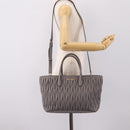 Miu Miu Matelasse Hand Bag Leather 2way Gray Gold Tone Auth ep16690V-27