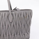 Miu Miu Matelasse Hand Bag Leather 2way Gray Gold Tone Auth ep16690V-3