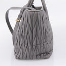 Miu Miu Matelasse Hand Bag Leather 2way Gray Gold Tone Auth ep16690V-5