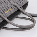Miu Miu Matelasse Hand Bag Leather 2way Gray Gold Tone Auth ep16690V-8