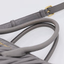 Miu Miu Matelasse Hand Bag Leather 2way Gray Gold Tone Auth ep16690V-14