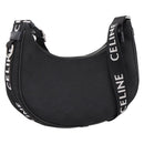CELINE Ava Medium Shoulder Bag Canvas Black Silver Auth ep16692M-1