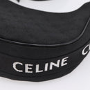 CELINE Ava Medium Shoulder Bag Canvas Black Silver Auth ep16692M-14
