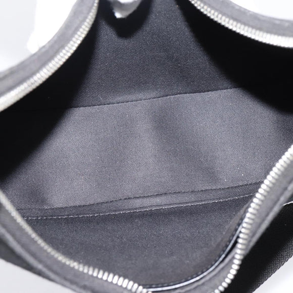 CELINE Ava Medium Shoulder Bag Canvas Black Silver Auth ep16692M