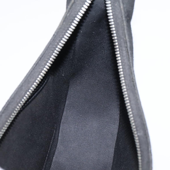 CELINE Ava Medium Shoulder Bag Canvas Black Silver Auth ep16692M