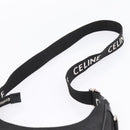 CELINE Ava Medium Shoulder Bag Canvas Black Silver Auth ep16692M-8