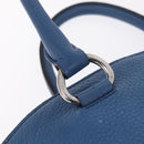 PRADA Tote Bag Leather 2way Blue Silver Auth ep16699V-12