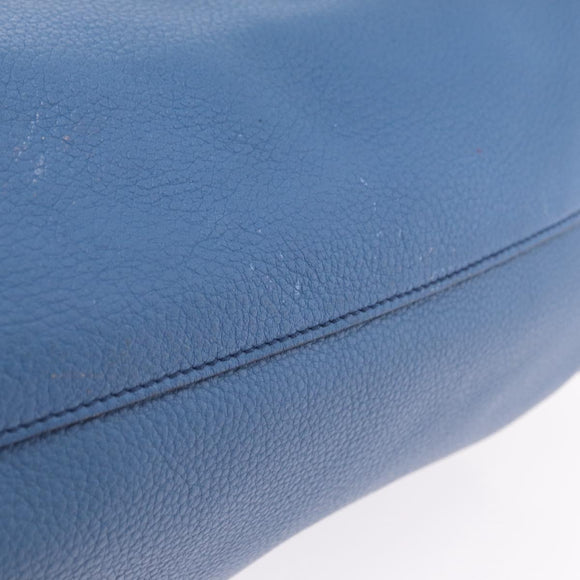 PRADA Tote Bag Leather 2way Blue Silver Auth ep16699V