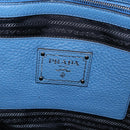 PRADA Tote Bag Leather 2way Blue Silver Auth ep16699V-25