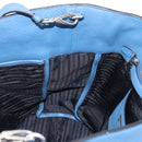 PRADA Tote Bag Leather 2way Blue Silver Auth ep16699V-28