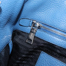 PRADA Tote Bag Leather 2way Blue Silver Auth ep16699V-29