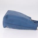 PRADA Tote Bag Leather 2way Blue Silver Auth ep16699V-4