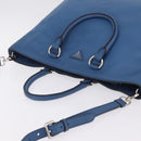 PRADA Tote Bag Leather 2way Blue Silver Auth ep16699V-8