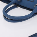 PRADA Tote Bag Leather 2way Blue Silver Auth ep16699V-9