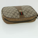 GUCCI GG Canvas Web Sherry Line Clutch Bag PVC Leather Beige Green Auth ep1670-6