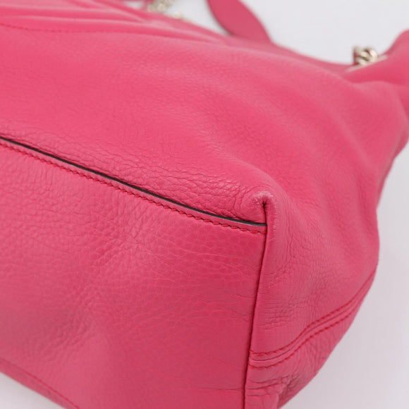 GUCCI Interlocking Soho Chain Tote Bag Leather Pink Gold 308982 Auth ep16700V